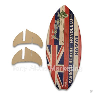 【ハワイアンギフト】Miniウッドサーフボード Hawaiian Flag